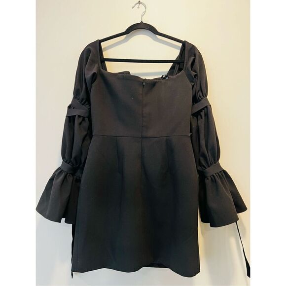 Israella Kobla Women's Black Off-the-Shoulder Mini Dress Size 6 NWOT D066 - Picture 7 of 9